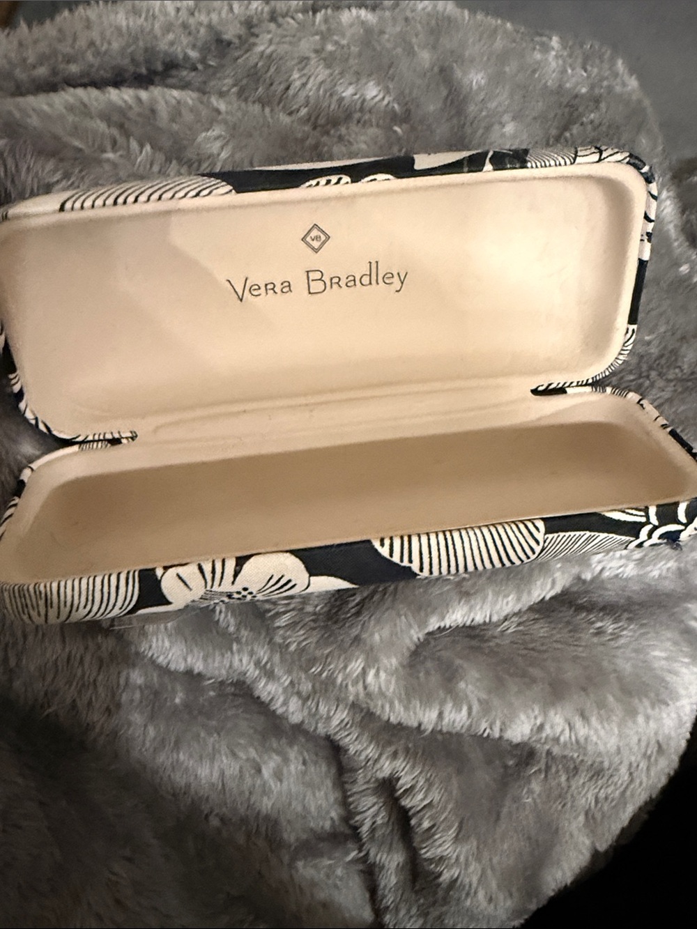 Vera Bradley Black & Cream Floral Eyeglass Case